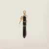 Black Leather Key Ring | Miu Miu
