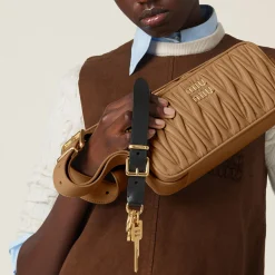 Black Leather Key Ring | Miu Miu