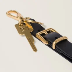 Black Leather Key Ring | Miu Miu