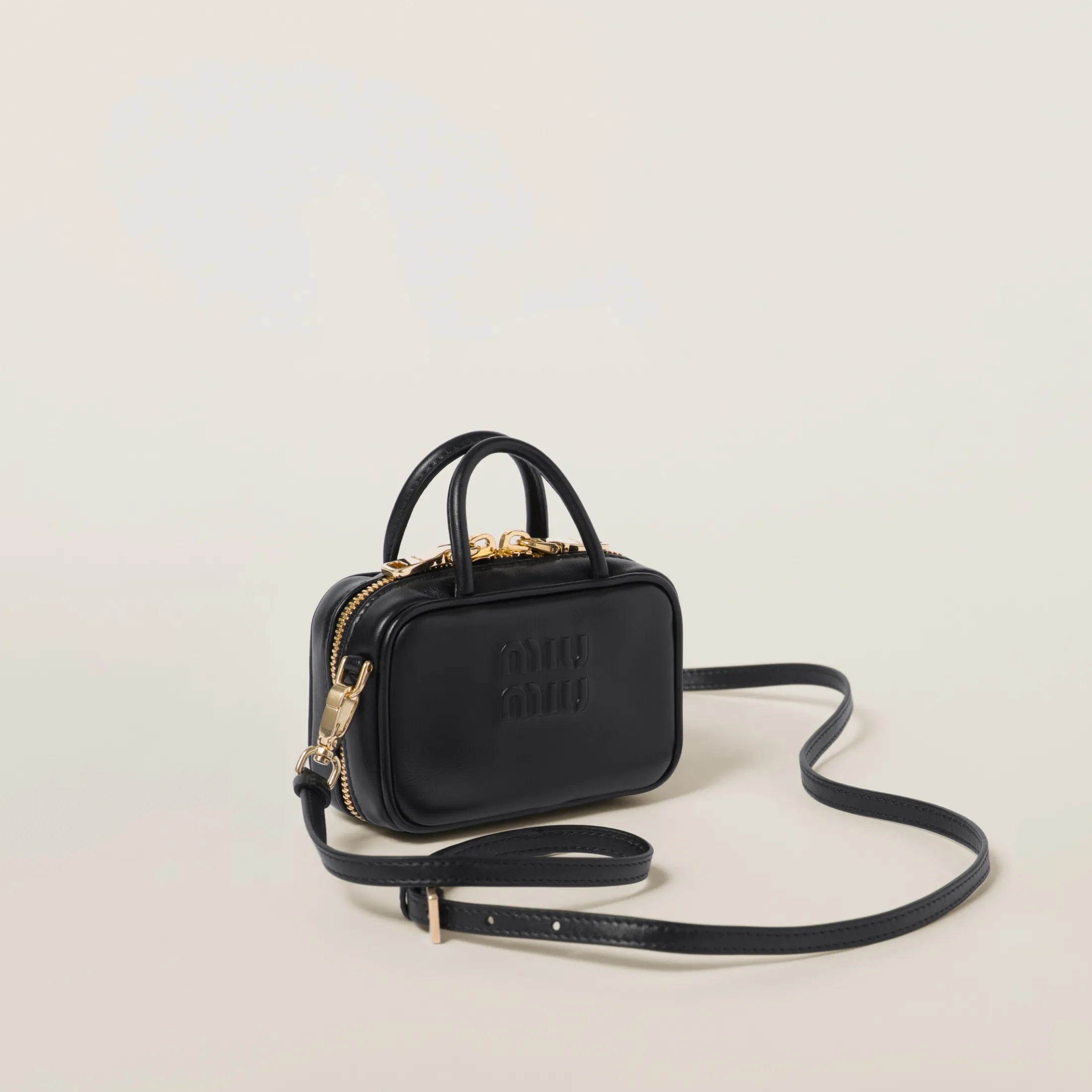 Black Leather Micro Bag | Miu Miu