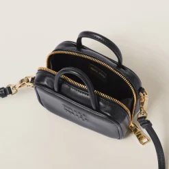 Black Leather Micro Bag | Miu Miu
