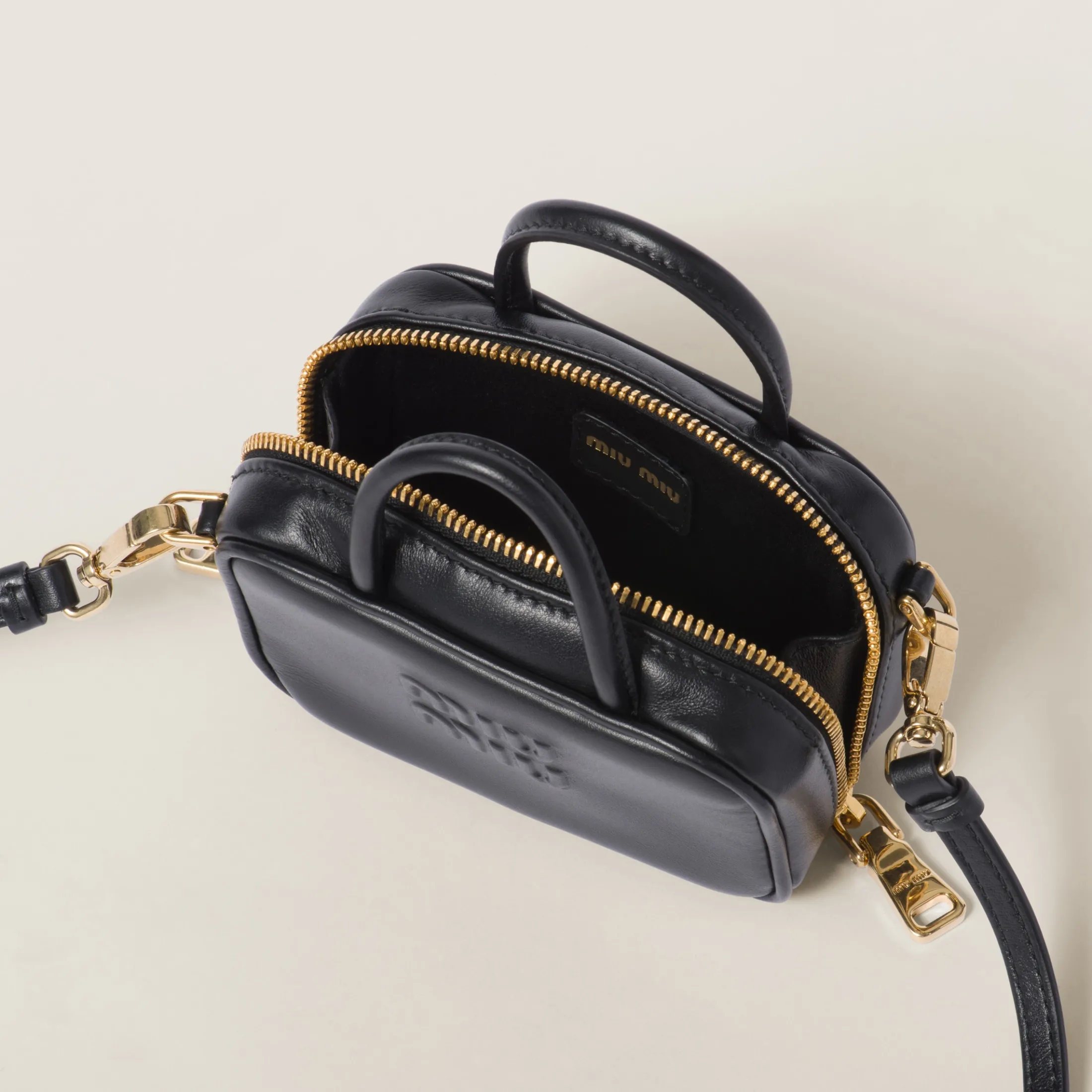 Black Leather Micro Bag | Miu Miu