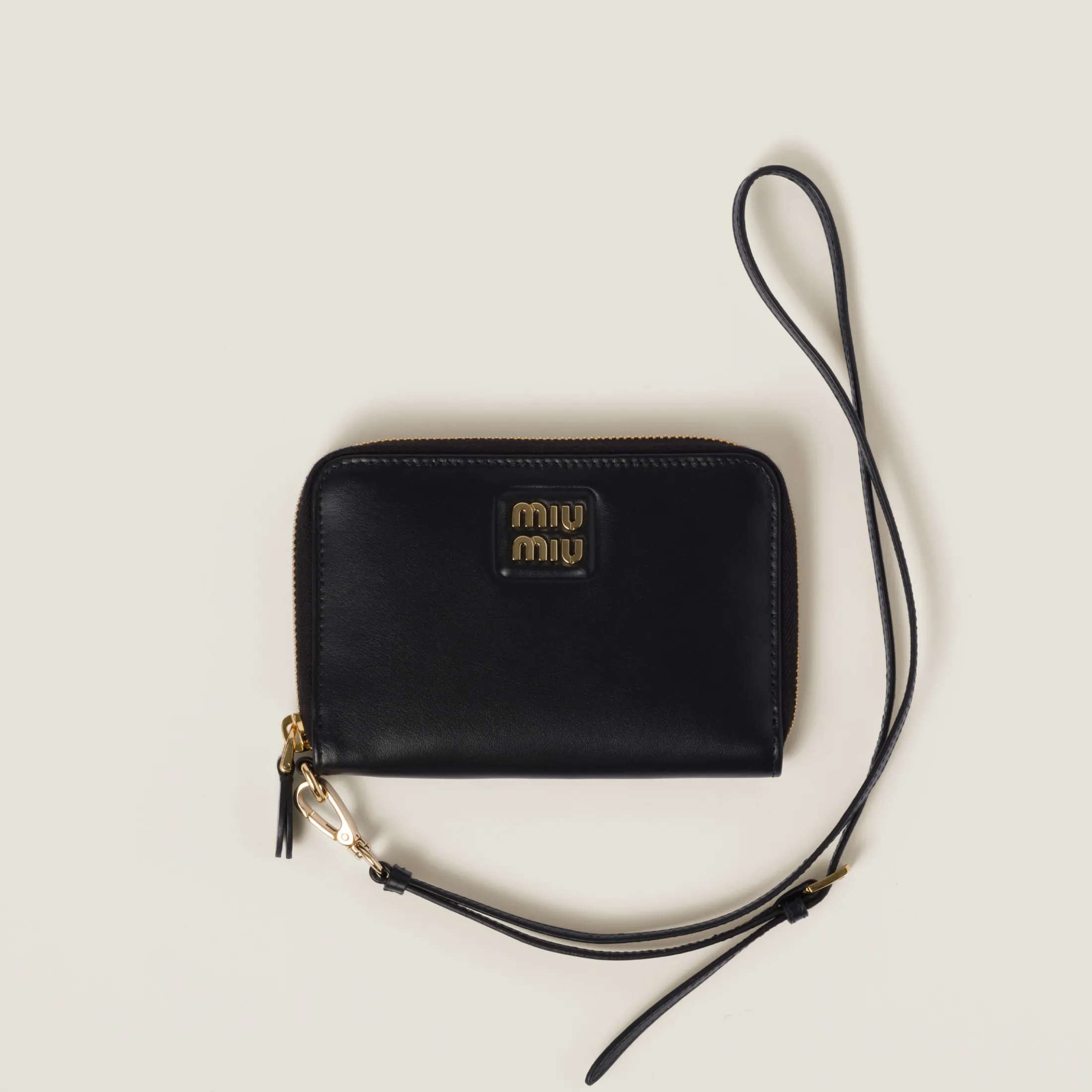 Black Leather Passport Holder | Miu Miu