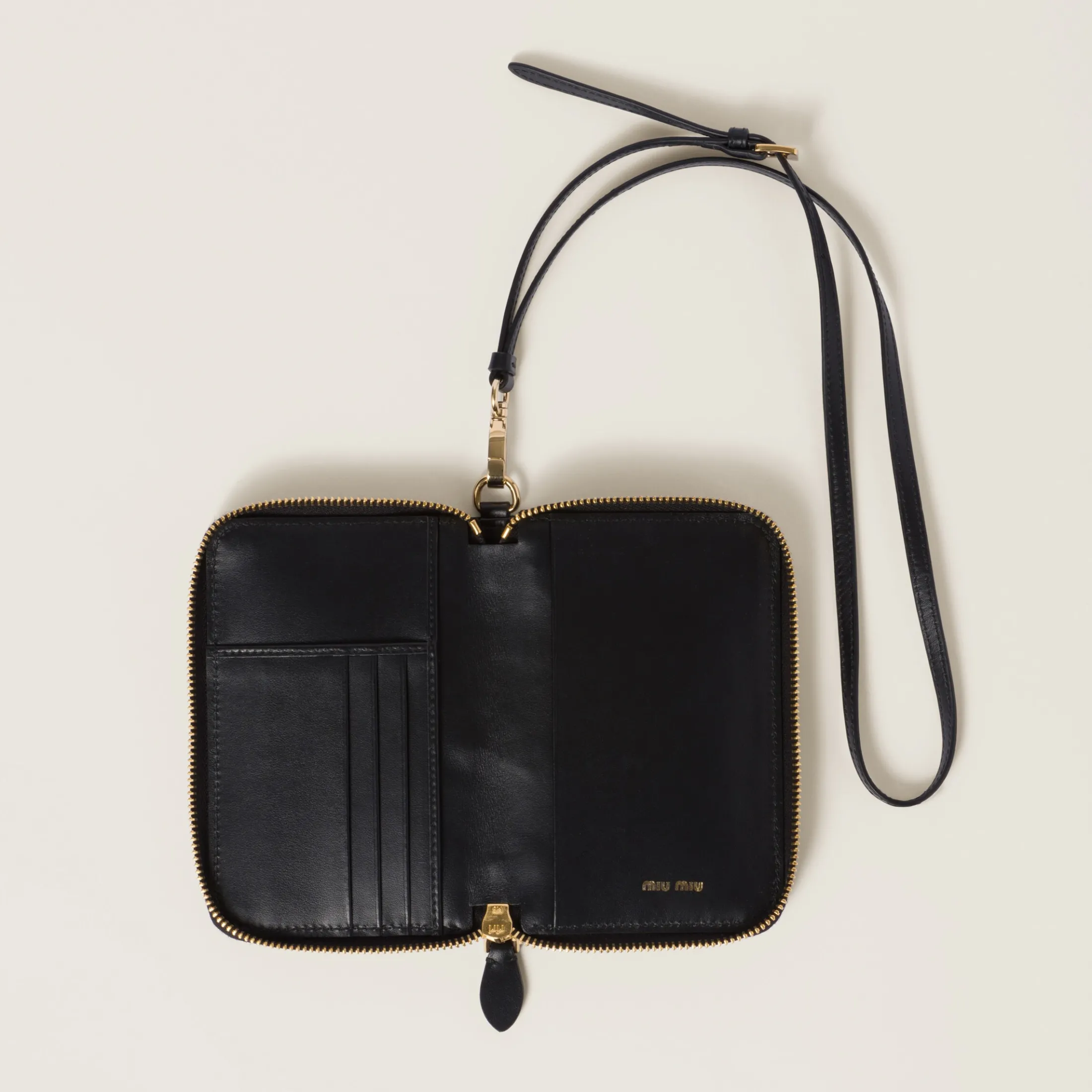 Black Leather Passport Holder | Miu Miu
