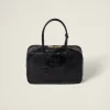 Black Leather Patchwork Top-handle Bag | Miu Miu