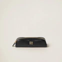 Black Leather Pencil Case | Miu Miu
