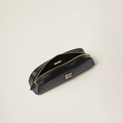 Black Leather Pencil Case | Miu Miu