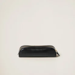 Black Leather Pencil Case | Miu Miu