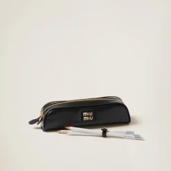 Black Leather Pencil Case | Miu Miu