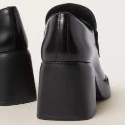 Black Leather Penny Loafers | Miu Miu