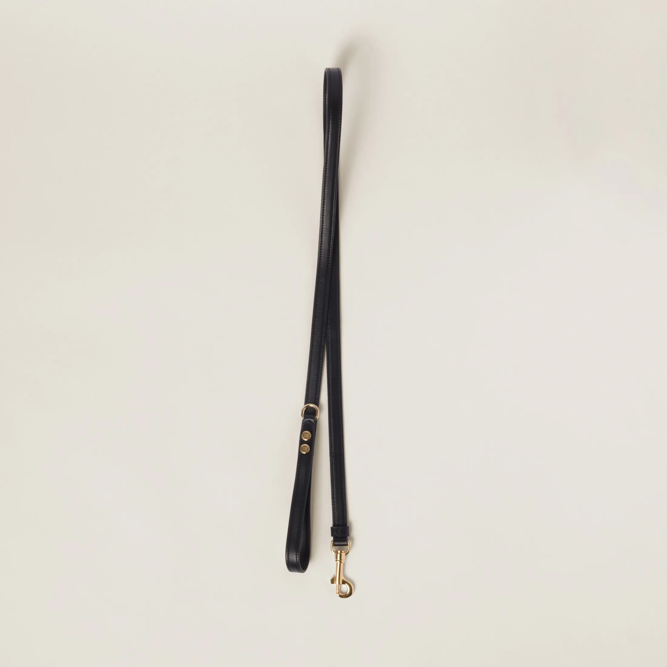 Black Leather Pet Leash | Miu Miu