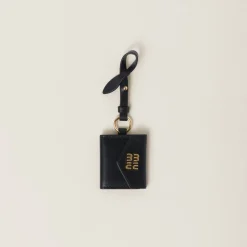 Black Leather Photo Holder Accessory | Miu Miu