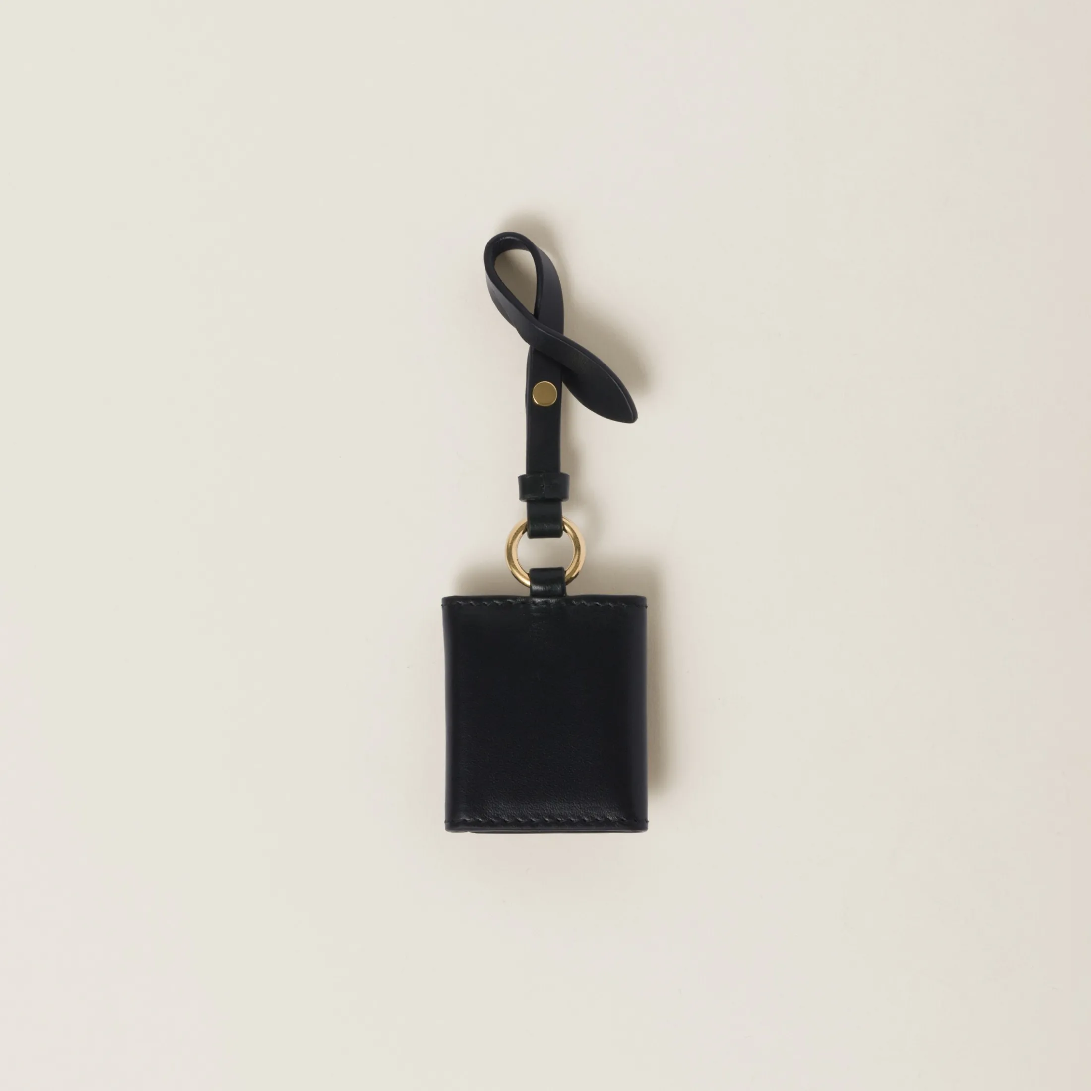 Black Leather Photo Holder Accessory | Miu Miu