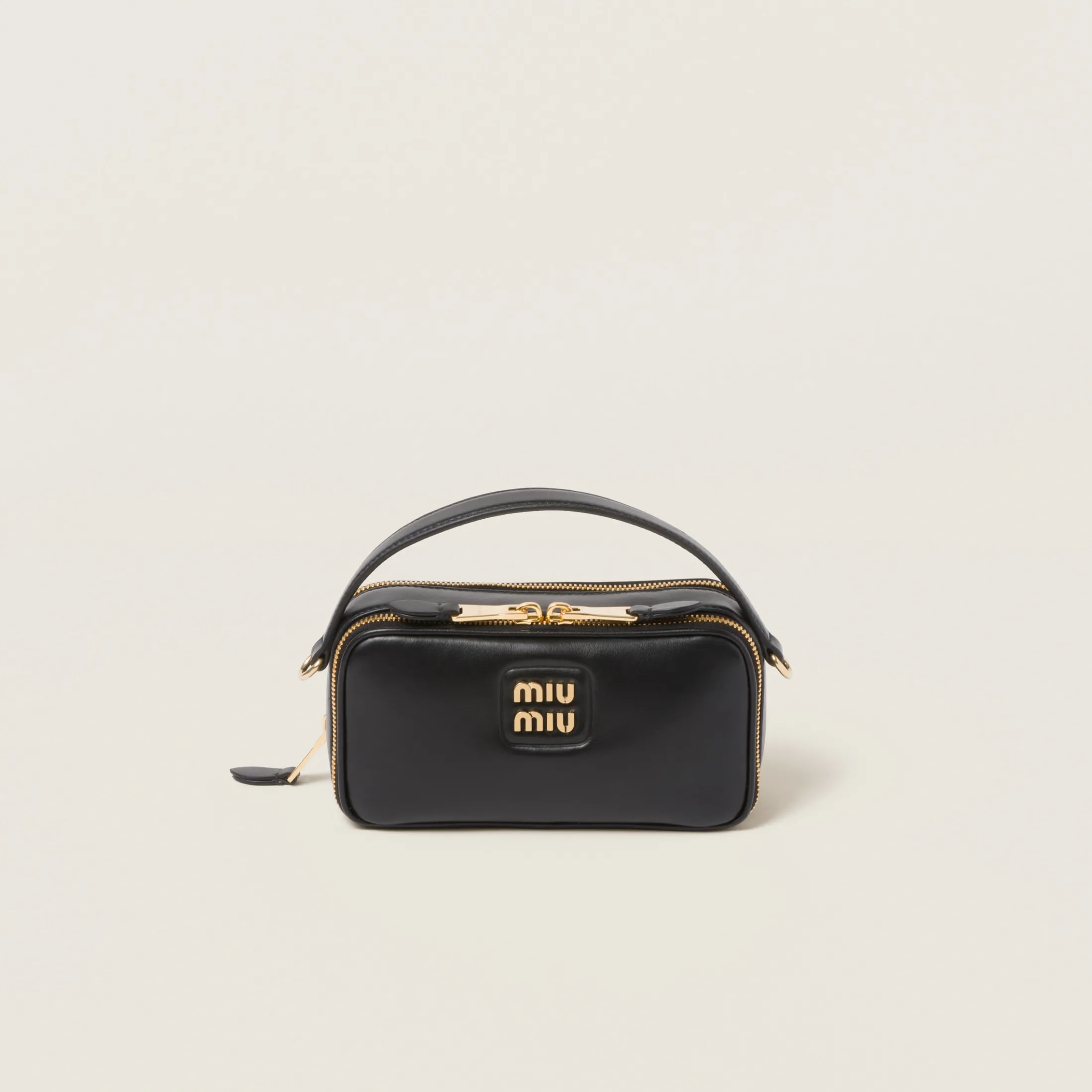 Black Leather Shoulder Bag | Miu Miu