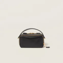 Black Leather Shoulder Bag | Miu Miu