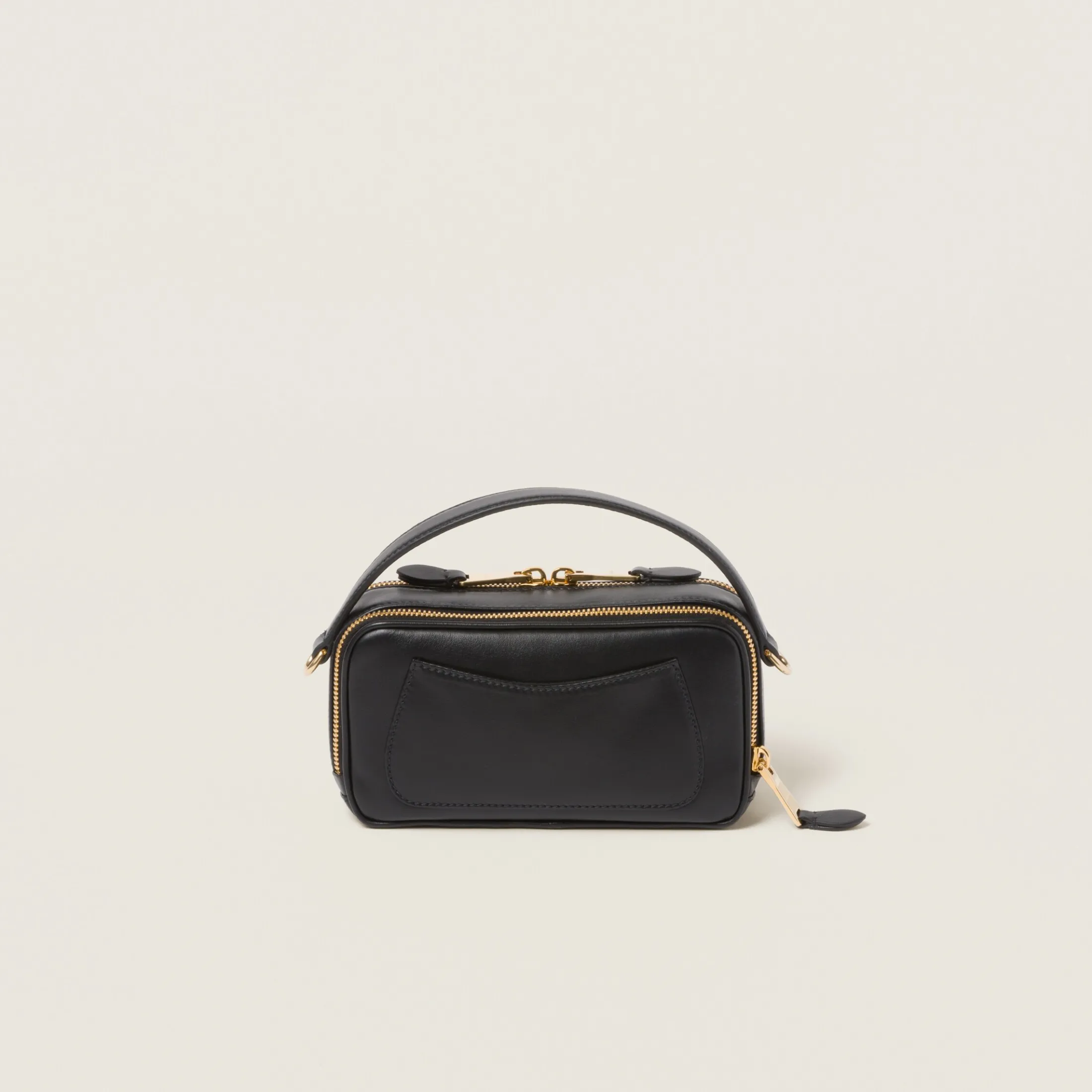 Black Leather Shoulder Bag | Miu Miu