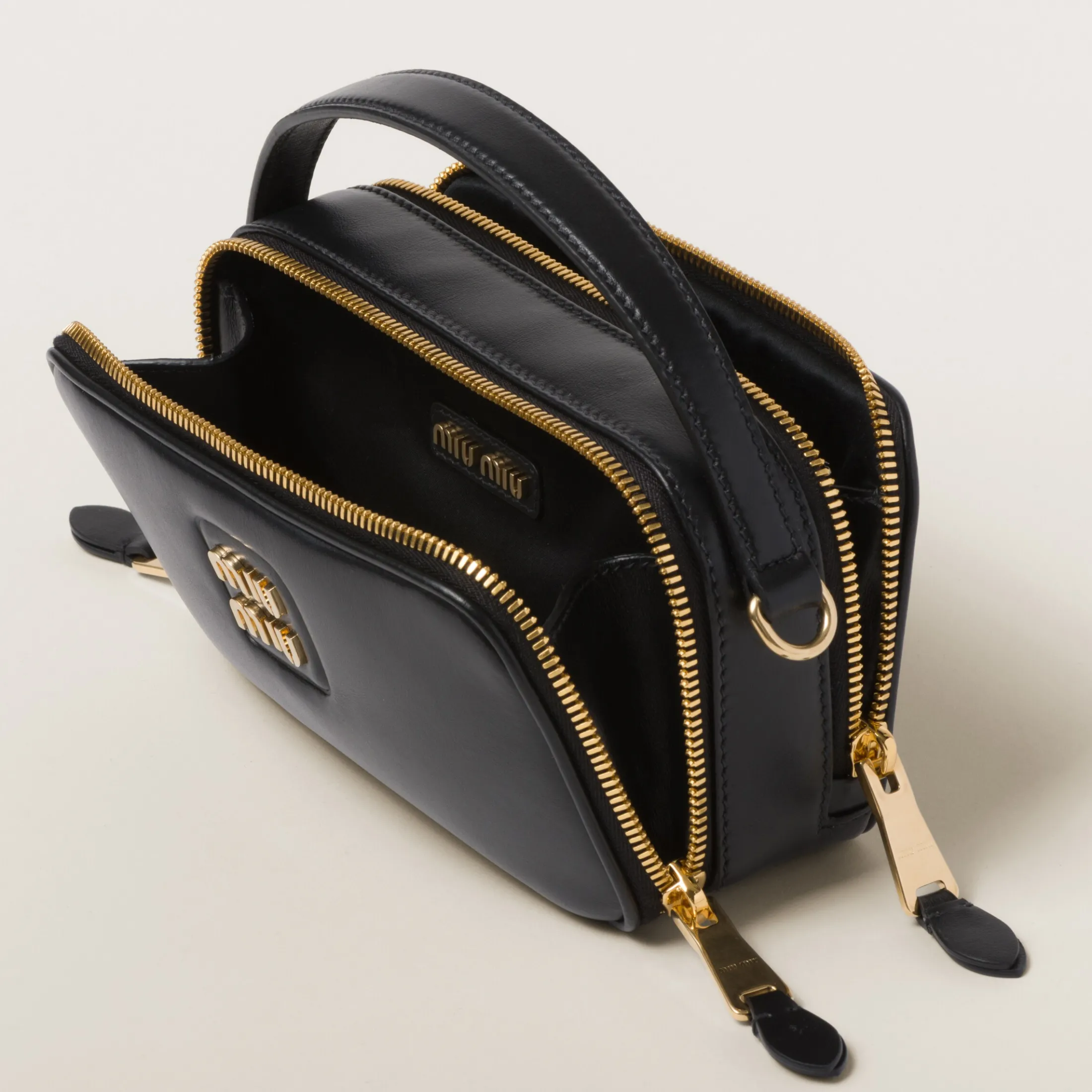 Black Leather Shoulder Bag | Miu Miu