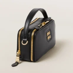 Black Leather Shoulder Bag | Miu Miu