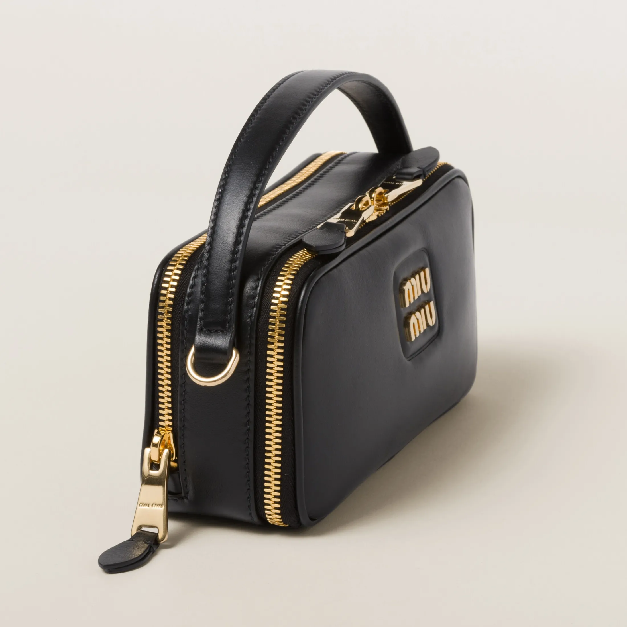 Black Leather Shoulder Bag | Miu Miu