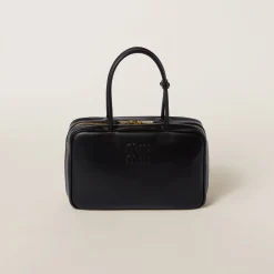 Black Leather Top-handle Bag | Miu Miu