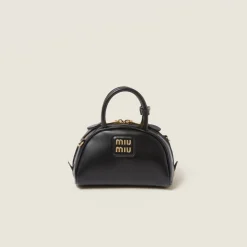 Black Leather Top-handle Bag | Miu Miu