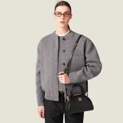 Black Leather Top-handle Bag | Miu Miu