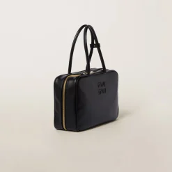 Black Leather Top-handle Bag | Miu Miu