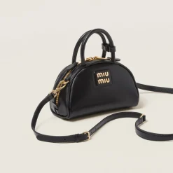 Black Leather Top-handle Bag | Miu Miu