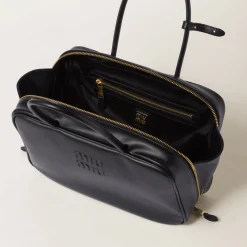 Black Leather Top-handle Bag | Miu Miu