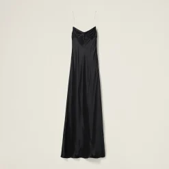 Black Long Satin Dress | Miu Miu