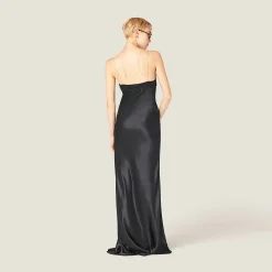 Black Long Satin Dress | Miu Miu