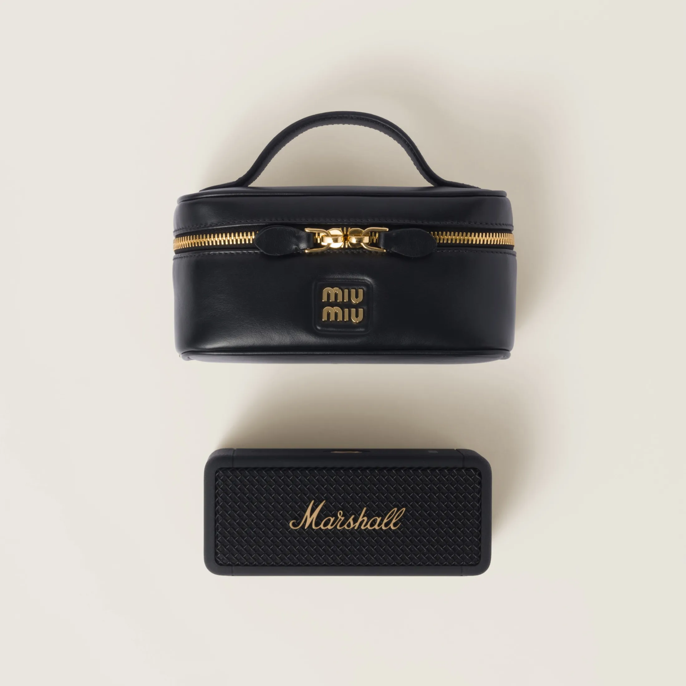 Black Marshall X Miu Miu Speaker With Leather Case | Miu Miu