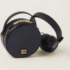 Black Marshall X Miu Miu Headphones With Leather Case | Miu Miu