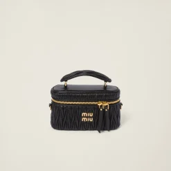 Black Matelassé Nappa Leather Shoulder Bag | Miu Miu