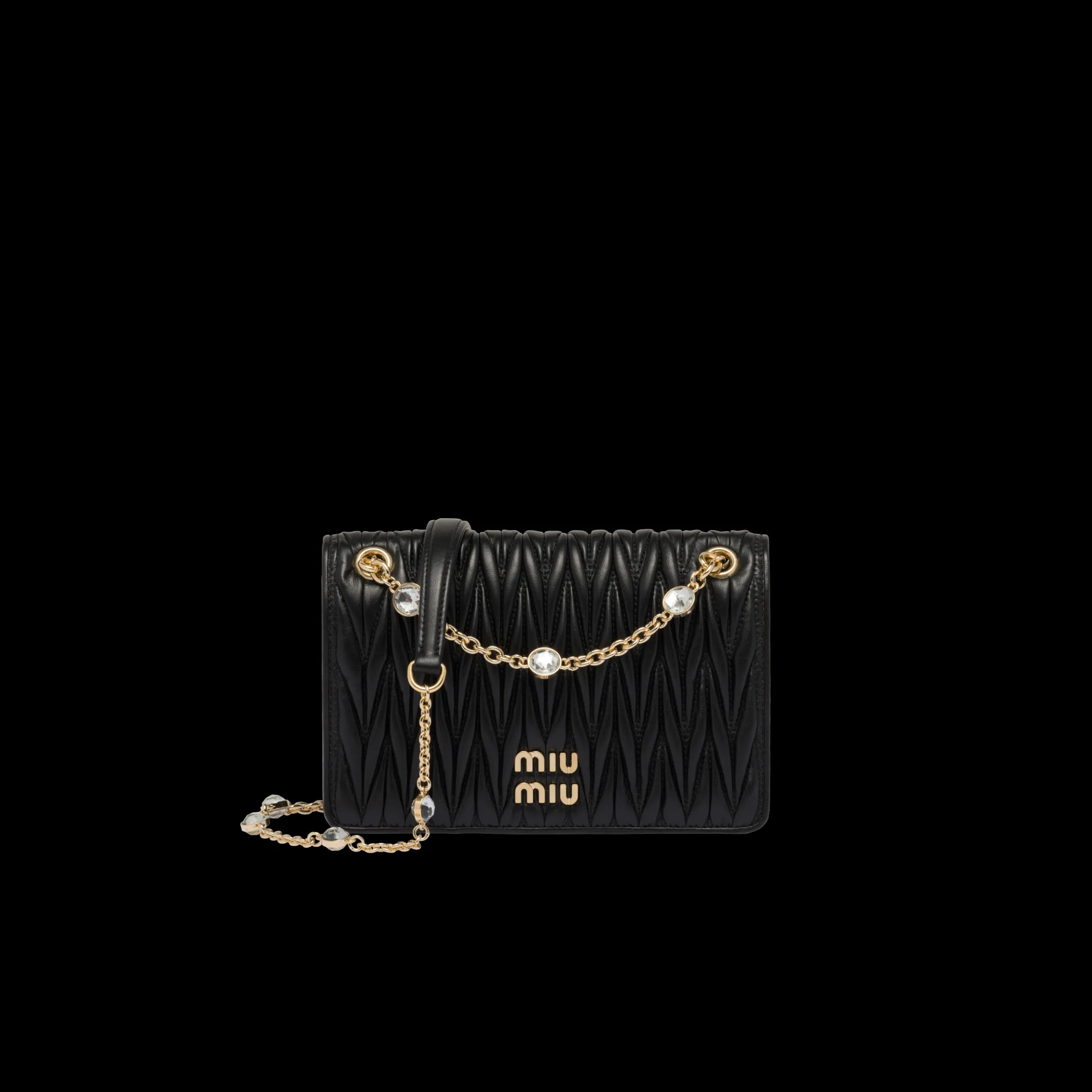 Black Matelassé Nappa Leather Mini-bag | Miu Miu