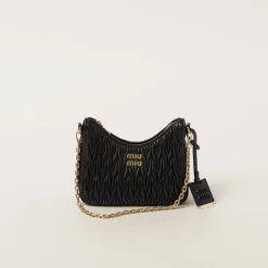 Black Matelassé Nappa Leather Shoulder Bag | Miu Miu