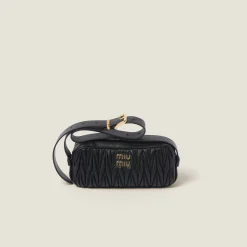 Black Matelassé Nappa Leather Shoulder Bag | Miu Miu