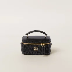Black Matelassé Nappa Leather Shoulder Bag | Miu Miu