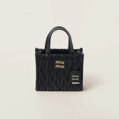 Black Matelassé Nappa Leather Handbag | Miu Miu