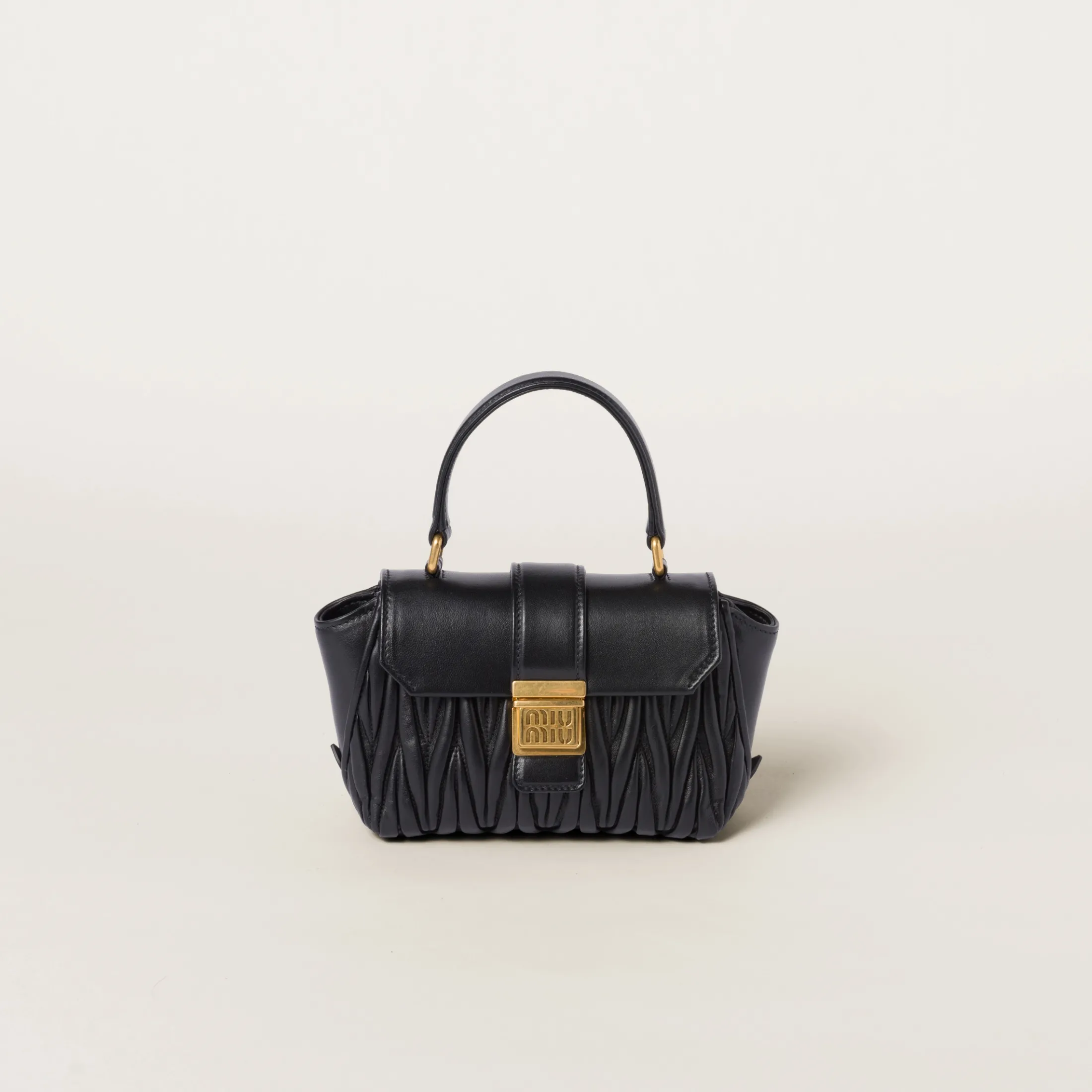 Black Matelassé Nappa Leather Mini-bag | Miu Miu