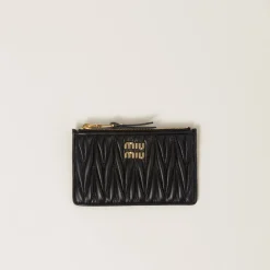 Black Matelassé Nappa Leather Envelope Wallet | Miu Miu
