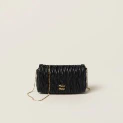 Black Matelassé Nappa Leather Mini-bag | Miu Miu