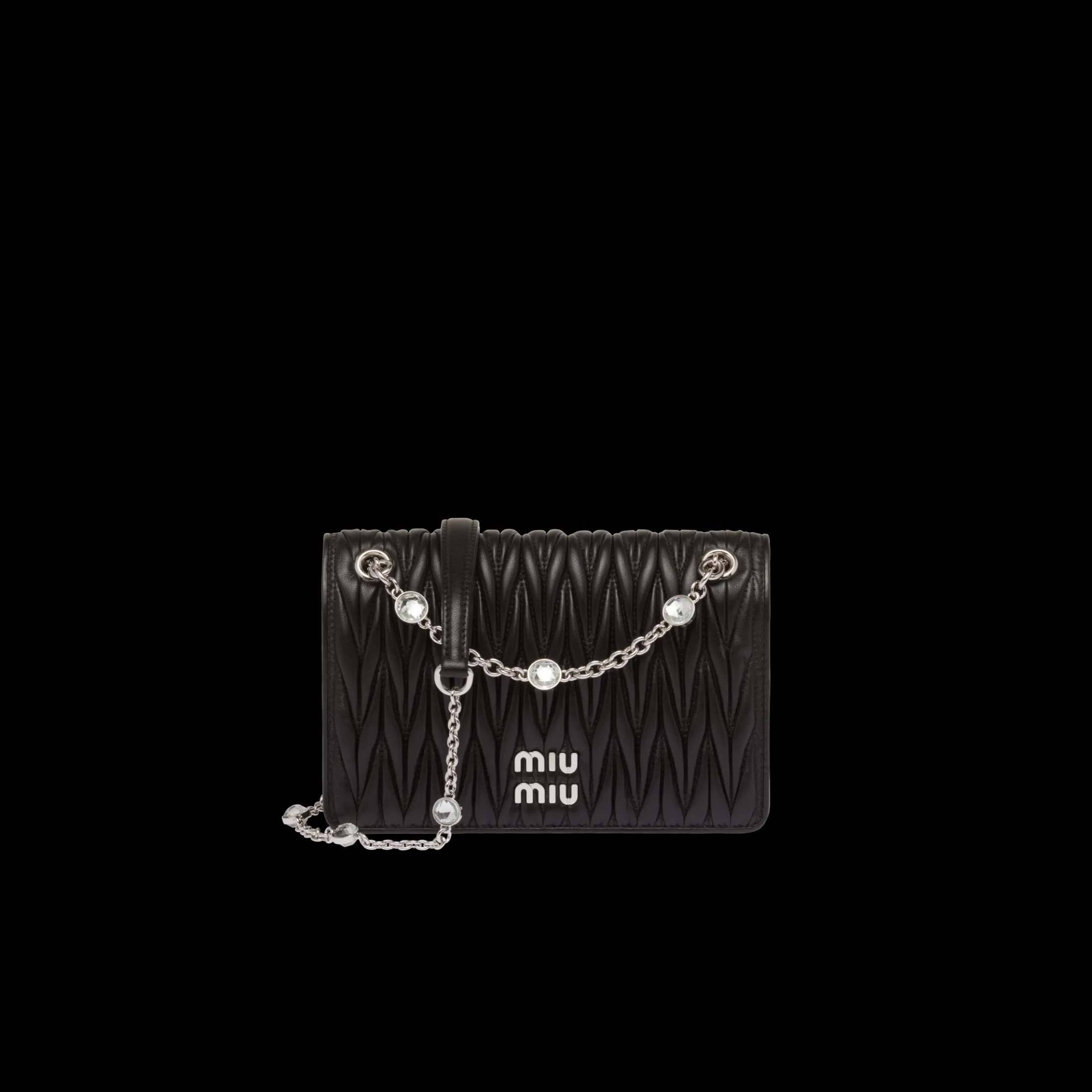 Black Matelassé Nappa Leather Mini-bag | Miu Miu