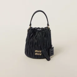 Black Matelassé Nappa Leather Bucket Bag | Miu Miu
