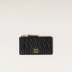 Black Matelassé Nappa Leather Envelope Wallet | Miu Miu