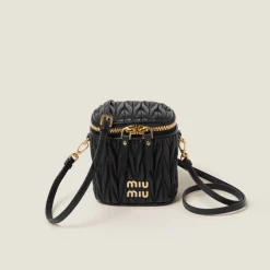 Black Matelassé Nappa Leather Micro Bag | Miu Miu