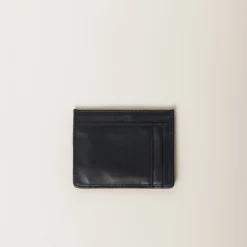 Black Matelassé Nappa Leather Card Holder | Miu Miu