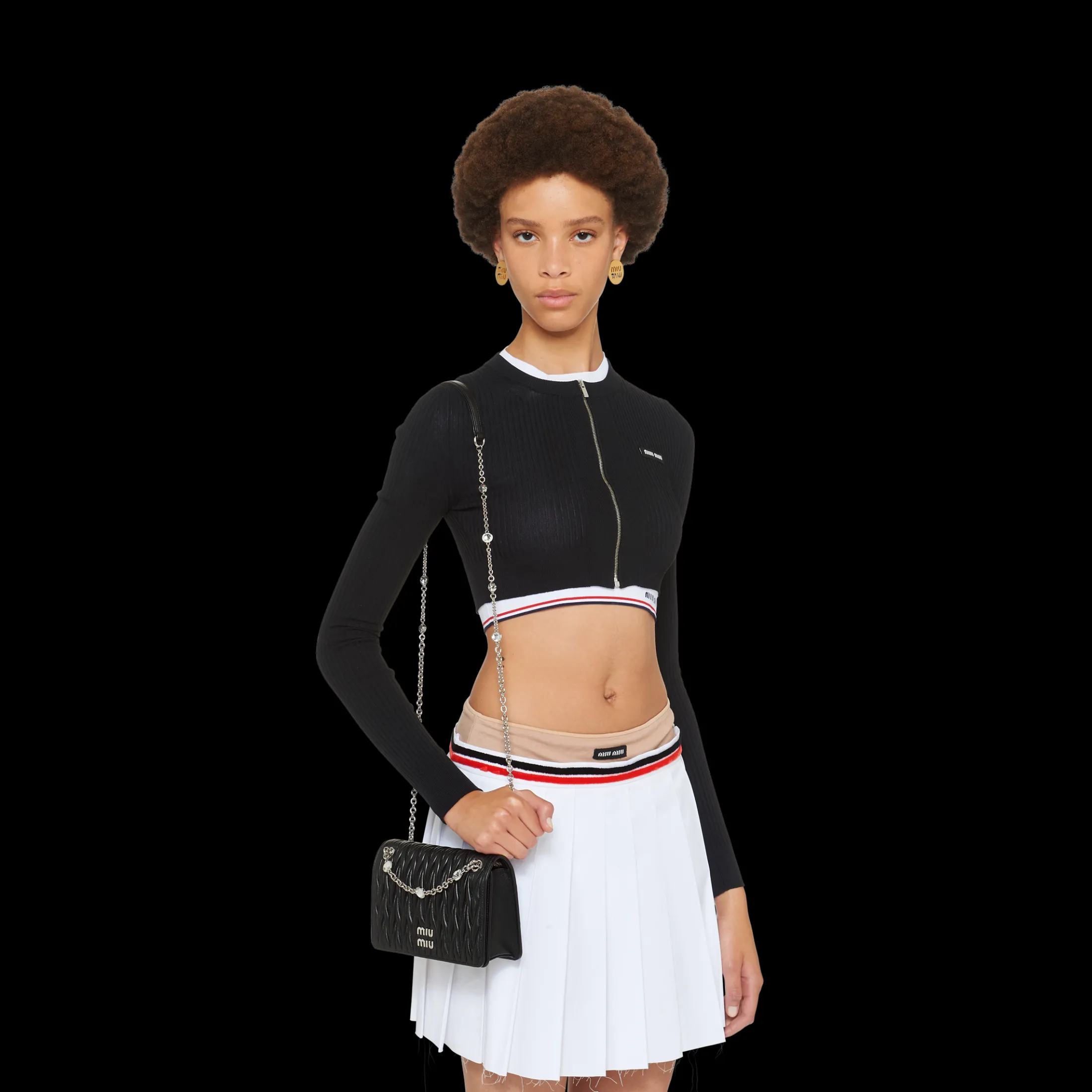 Black Matelassé Nappa Leather Mini-bag | Miu Miu