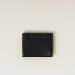 Black Matelassé Nappa Leather Card Holder | Miu Miu
