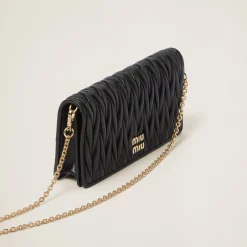 Black Matelassé Nappa Leather Smartphone Case | Miu Miu